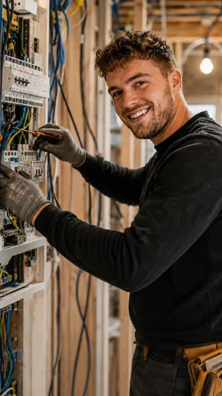 Advertentie: technicus aan het werk